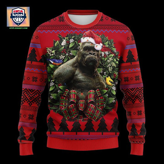 Western Gorilla King Kong Godzilla Noel Mc Ugly Christmas Sweater Thanksgiving Gift ? Usalast