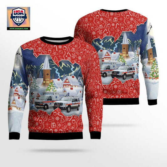 Westport Connecticut Westport Volunteer Emergency Medical Service WVEMS Christmas Sweater 3D ? Usalast