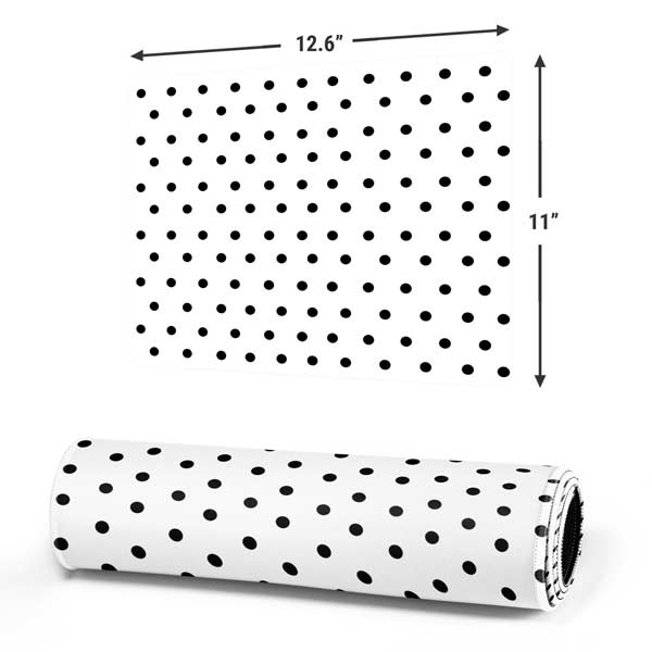 White and Black Polka Dots Gaming Mouse Pad Moonbestprint