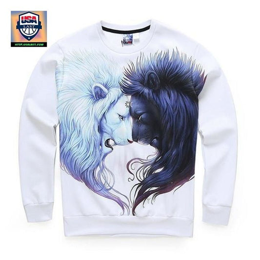 White Black Lion Sweater Sh3336 ? Usalast