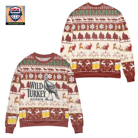 Wild Turkey Bourbon Snowflake Pattern Ugly Christmas Sweater ? Usalast