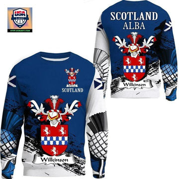 Wilkinson Scottish Family Crest Scotland Special Sweater A7 ? Usalast