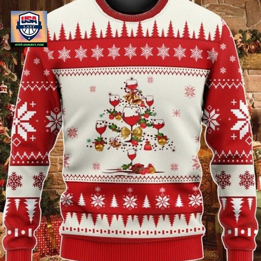 Wine Christmas Tree Sweater Hoodie ? Usalast