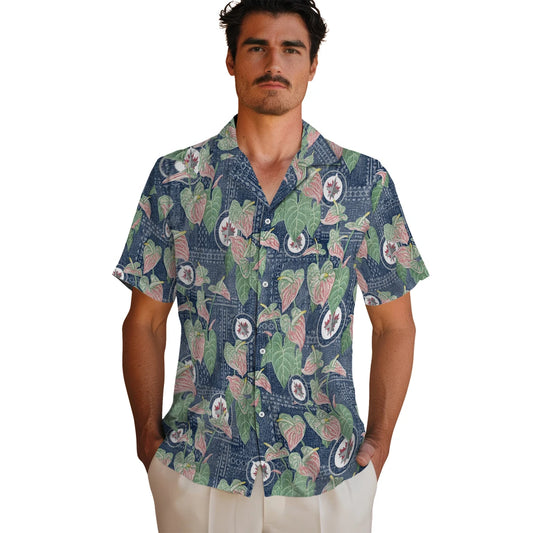 Winnipeg Jets Hawaiian Shirt - Anthurium Overlay | Moonbestprint