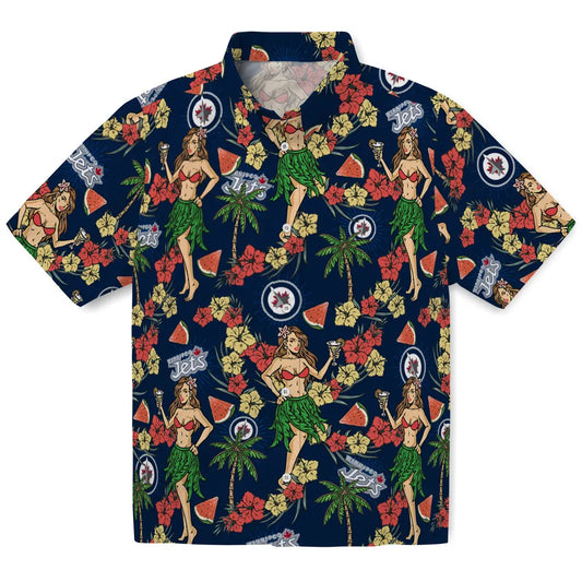 Winnipeg Jets Hawaiian Shirt - Hawaiian Girls Design | Moonbestprint