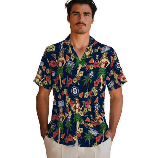 Winnipeg Jets Hawaiian Shirt - Hawaiian Girls Design | Moonbestprint