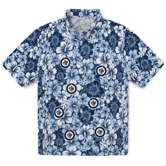 Winnipeg Jets Hawaiian Shirt - Hibiscus Blooms | Moonbestprint