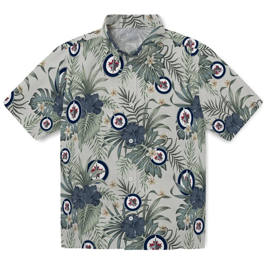 Winnipeg Jets Hawaiian Shirt - Hibiscus Designs | Moonbestprint