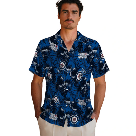 Winnipeg Jets Hawaiian Shirt - Hibiscus Exotic | Moonbestprint
