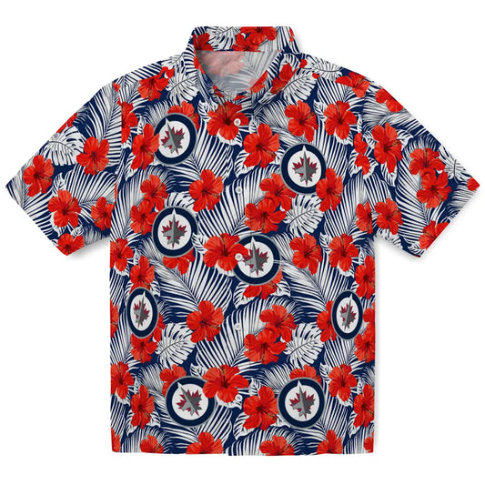 Winnipeg Jets Hawaiian Shirt - Hibiscus Fiesta | Moonbestprint