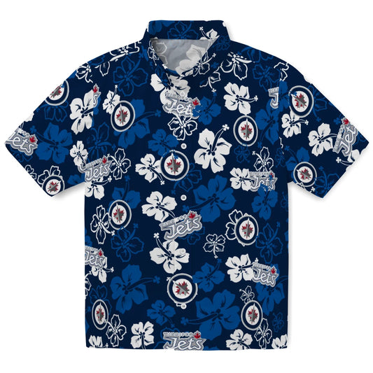 Winnipeg Jets Hawaiian Shirt - Hibiscus Flower Design | Moonbestprint