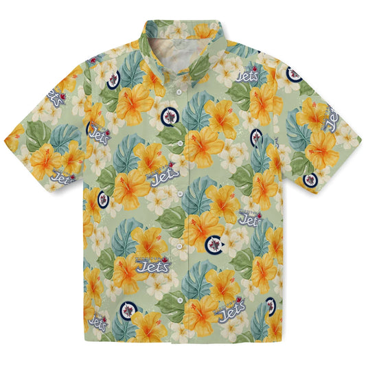 Winnipeg Jets Hawaiian Shirt - Hibiscus Mood | Moonbestprint