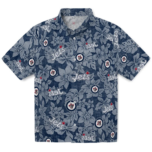 Winnipeg Jets Hawaiian Shirt - Hibiscus Oasis | Moonbestprint