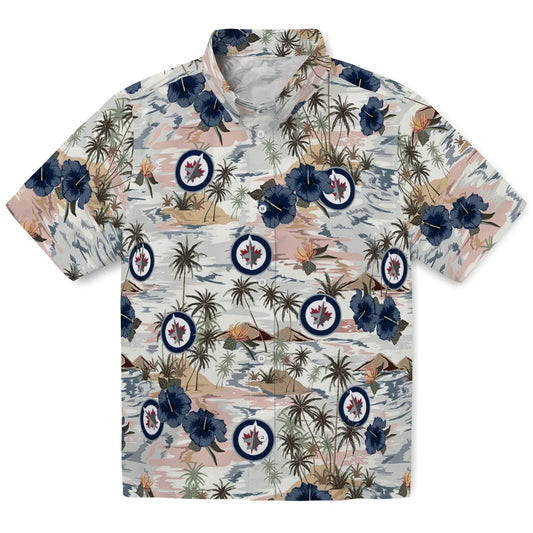 Winnipeg Jets Hawaiian Shirt - Hibiscus Seaside | Moonbestprint