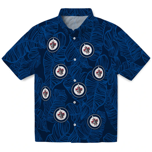 Winnipeg Jets Hawaiian Shirt - Leaf Outline | Moonbestprint