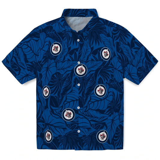 Winnipeg Jets Hawaiian Shirt - Monstera Layer | Moonbestprint