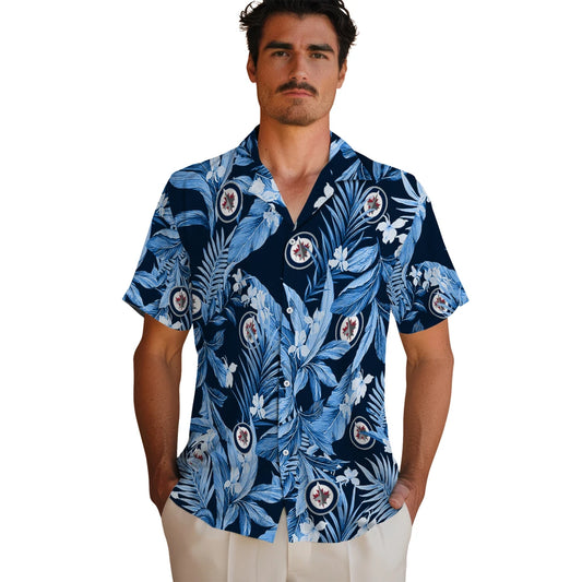 Winnipeg Jets Hawaiian Shirt - Palm Leaves | Moonbestprint