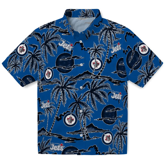 Winnipeg Jets Hawaiian Shirt - Palm Sunset | Moonbestprint