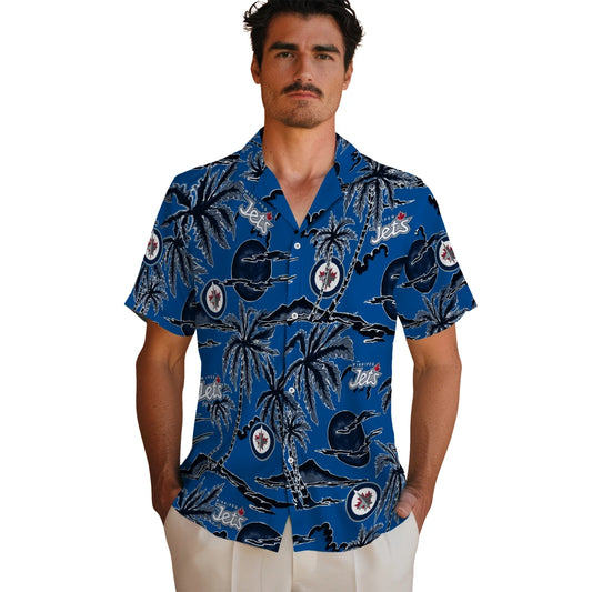 Winnipeg Jets Hawaiian Shirt - Palm Sunset | Moonbestprint