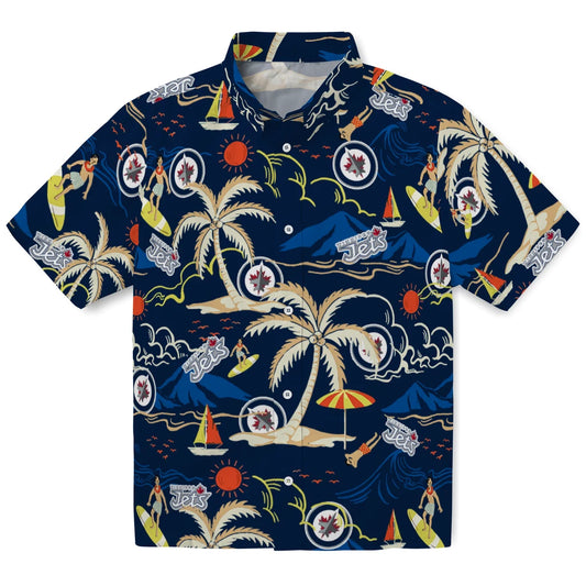 Winnipeg Jets Hawaiian Shirt - Palm Tree Island | Moonbestprint