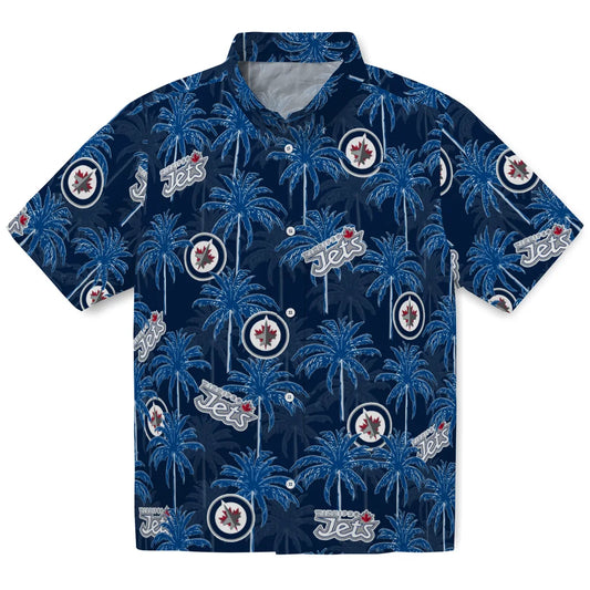 Winnipeg Jets Hawaiian Shirt - Palm Tree Motif | Moonbestprint