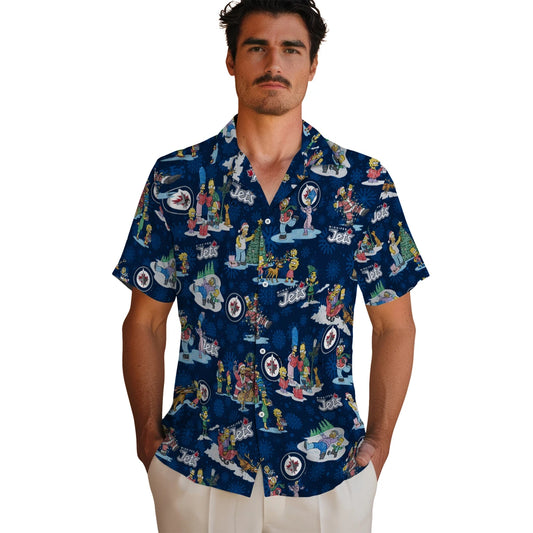 Winnipeg Jets Hawaiian Shirt - Simpsons Christmas | Moonbestprint