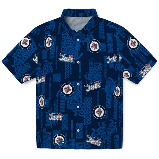 Winnipeg Jets Hawaiian Shirt - Turtle Lines | Moonbestprint