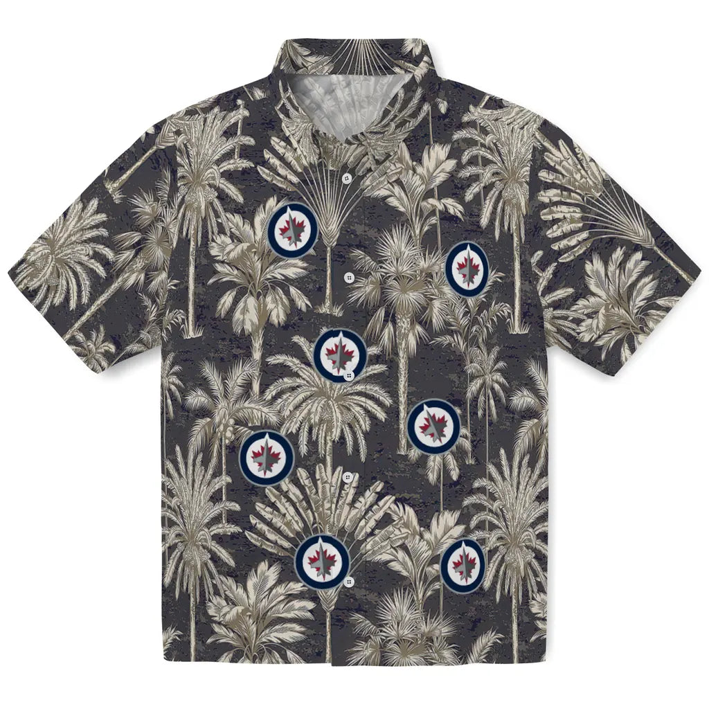 Winnipeg Jets Hawaiian Shirt - Vintage Palm Tree | Moonbestprint