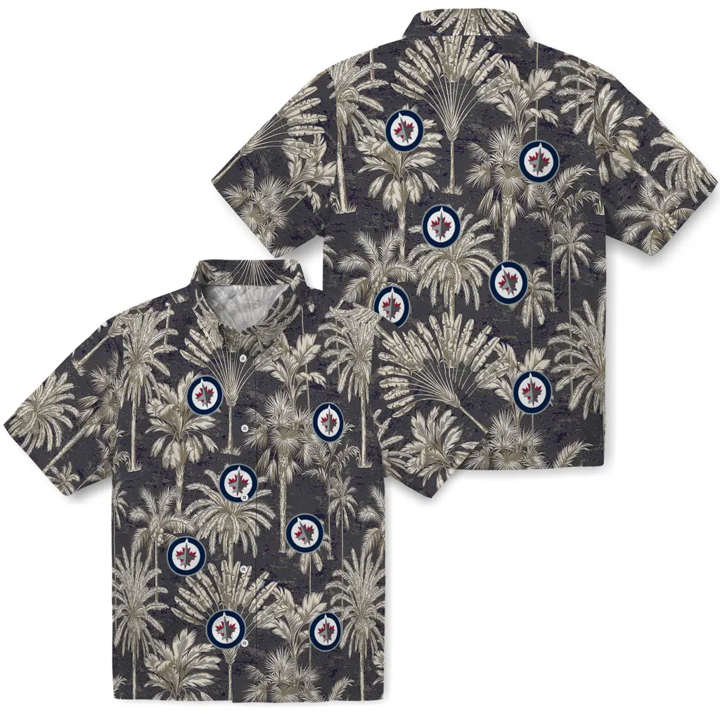 Winnipeg Jets Hawaiian Shirt - Vintage Palm Tree | Moonbestprint