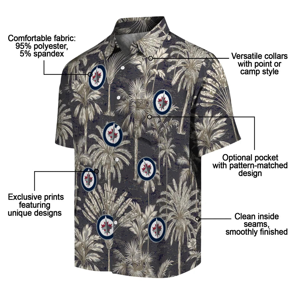 Winnipeg Jets Hawaiian Shirt - Vintage Palm Tree | Moonbestprint