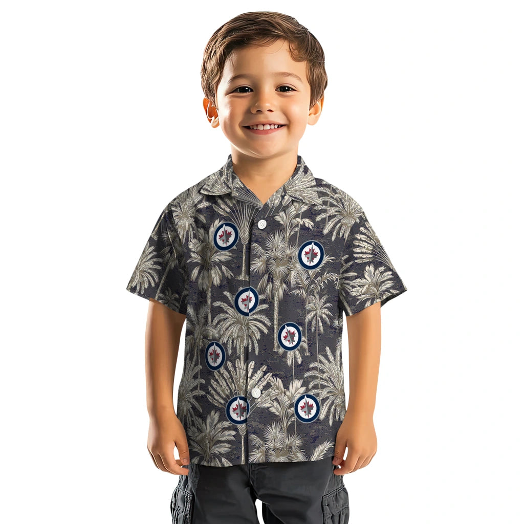 Winnipeg Jets Hawaiian Shirt - Vintage Palm Tree | Moonbestprint