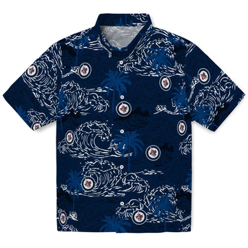 Winnipeg Jets Hawaiian Shirt - Wave Palm | Moonbestprint