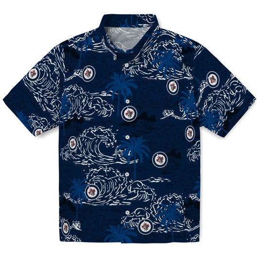 Winnipeg Jets Hawaiian Shirt - Wave Palm | Moonbestprint