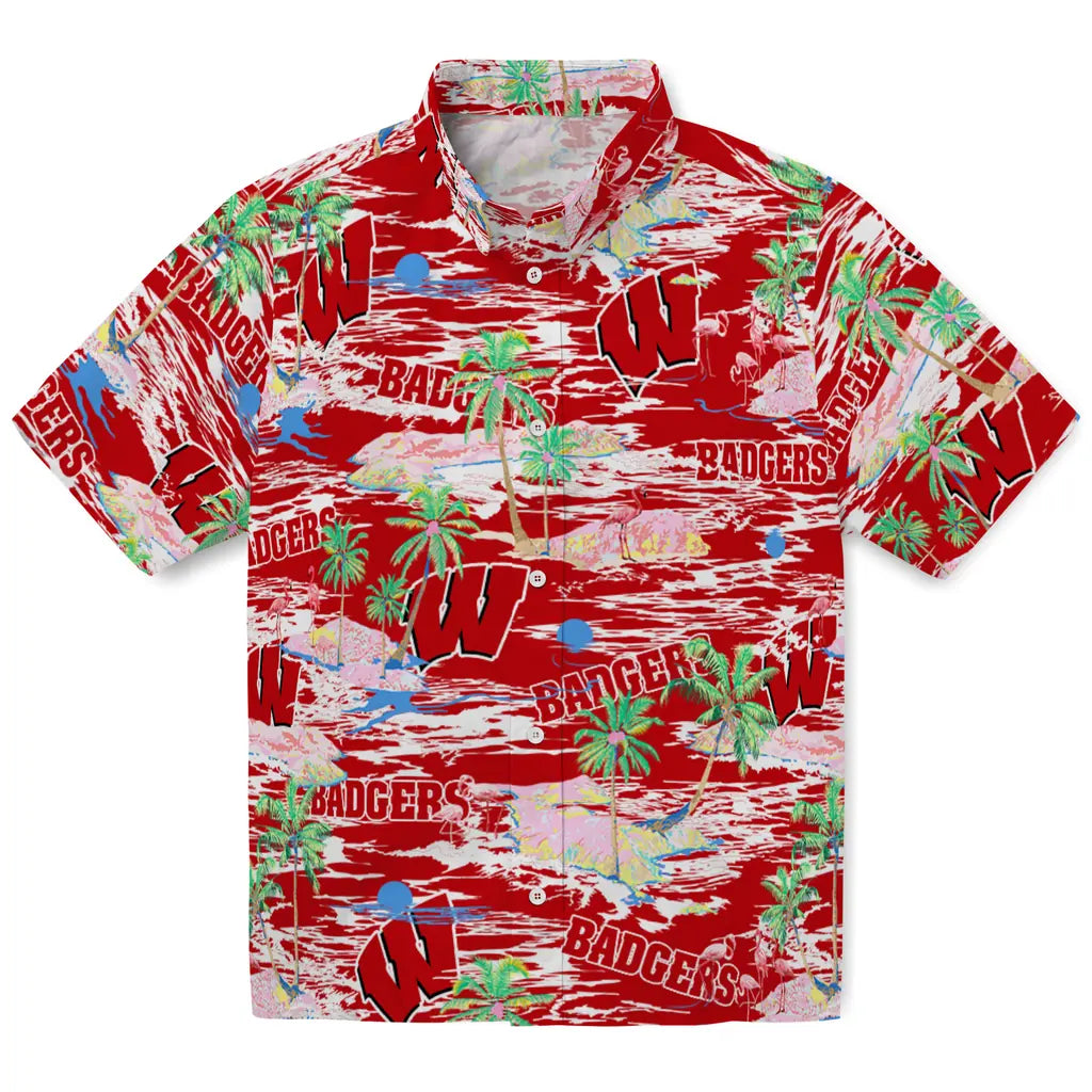 Wisconsin Badgers Flamingo Retreat 2026 Hawaiian Shirt – Moonbestprint
