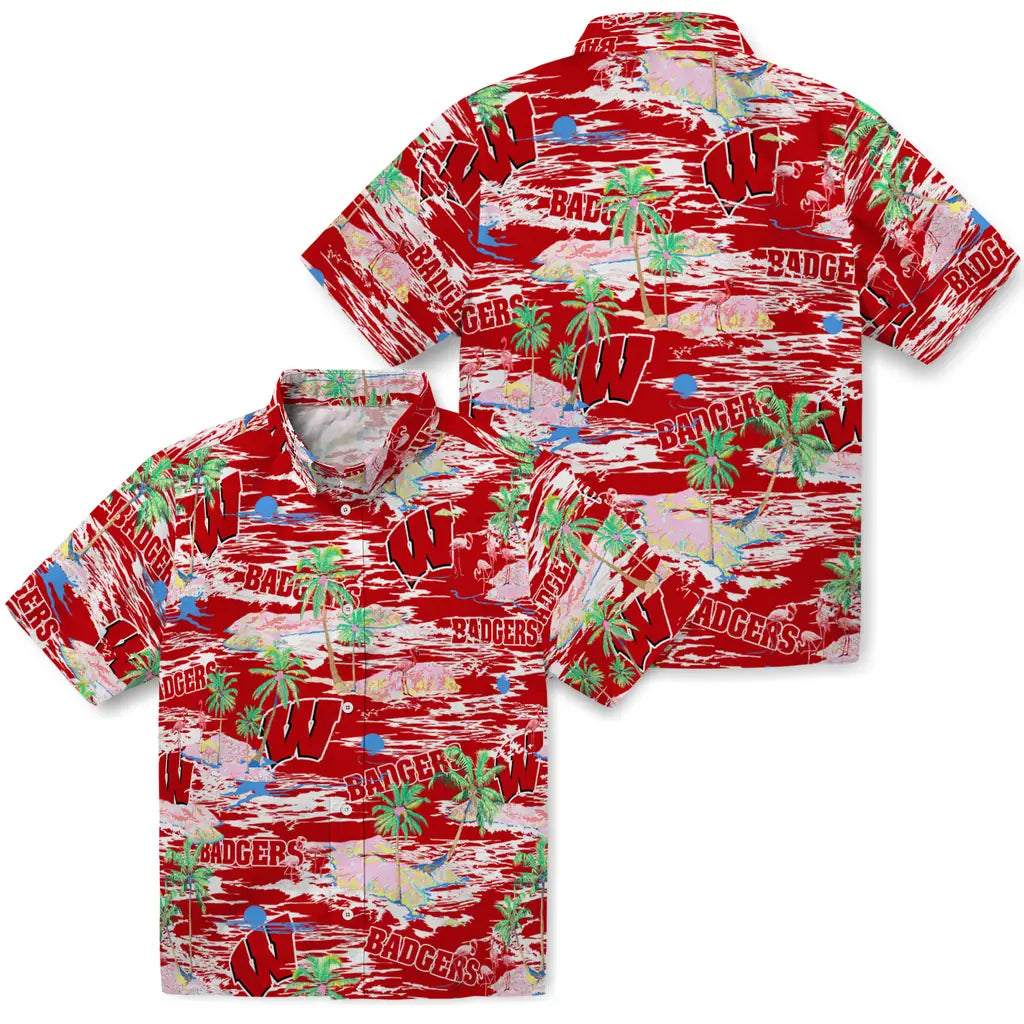 Wisconsin Badgers Flamingo Retreat 2026 Hawaiian Shirt – Moonbestprint