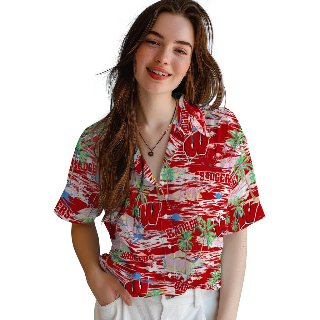 Wisconsin Badgers Flamingo Retreat 2026 Hawaiian Shirt – Moonbestprint