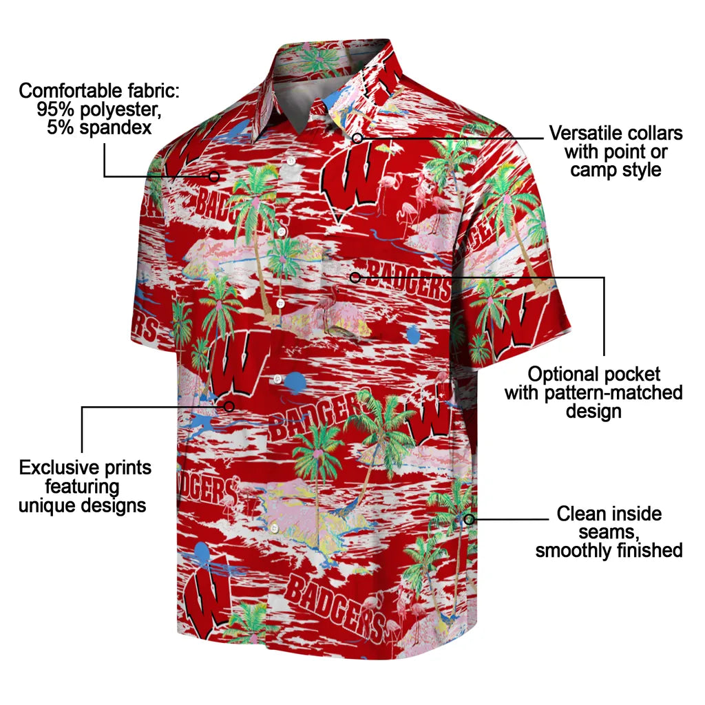 Wisconsin Badgers Flamingo Retreat 2026 Hawaiian Shirt – Moonbestprint