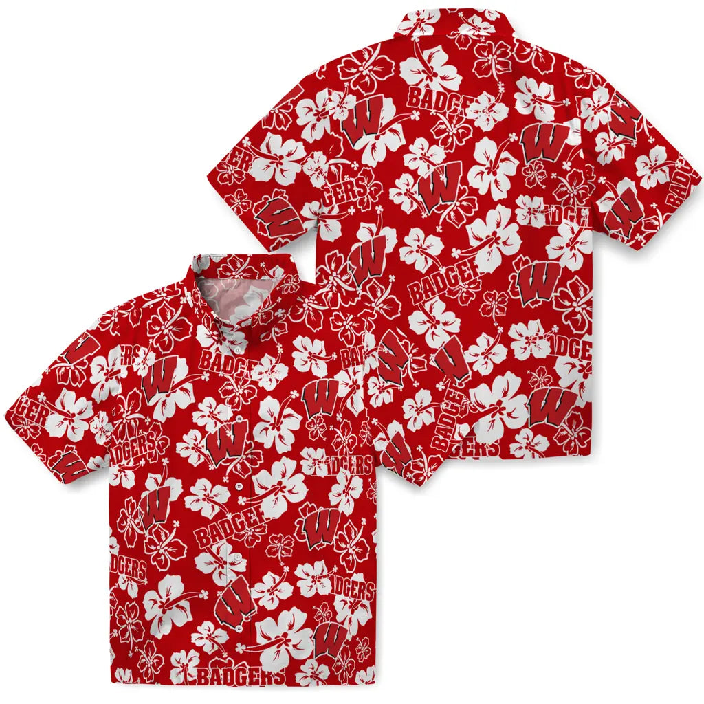 Wisconsin Badgers Hibiscus Bloom Hawaiian Shirt – Moonbestprint