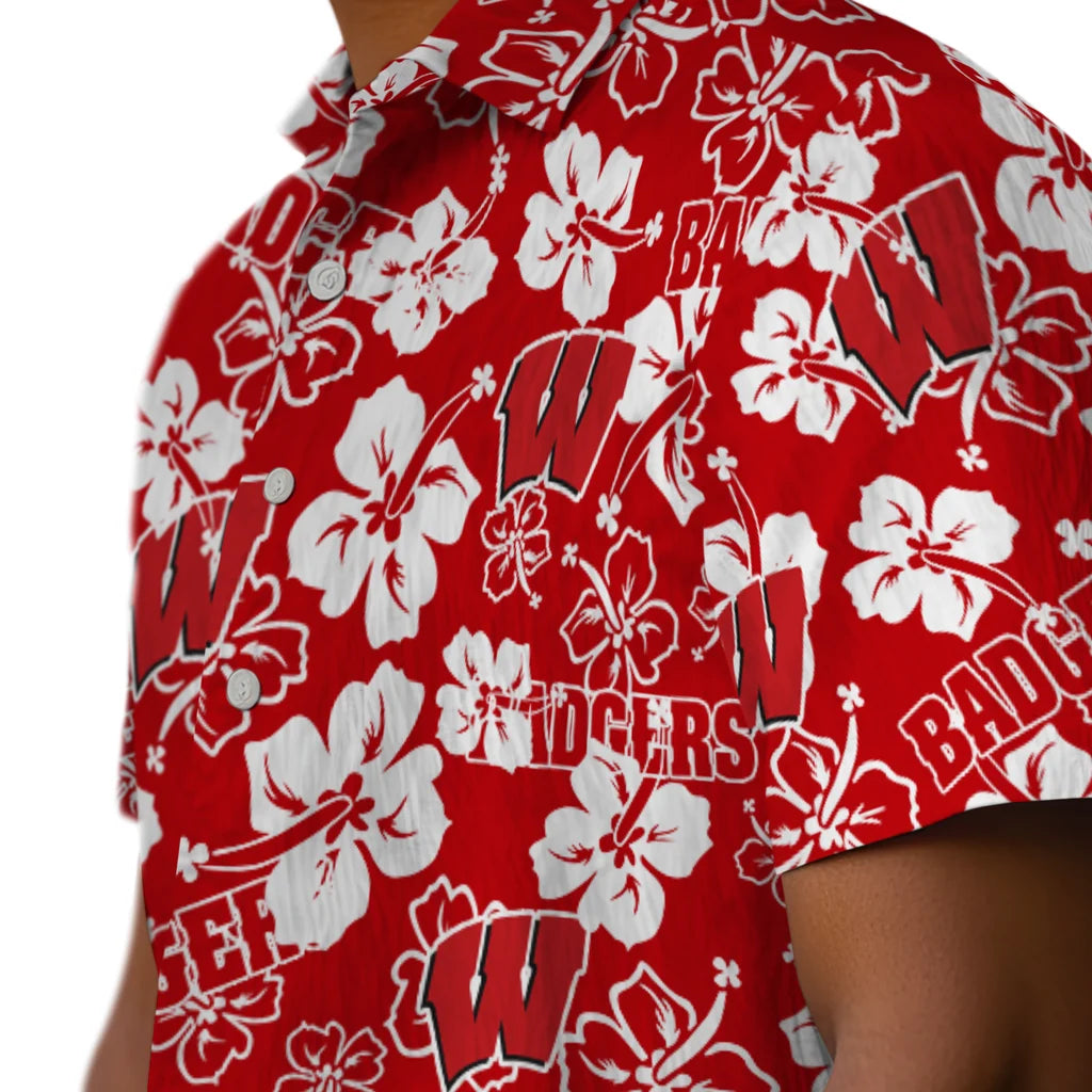 Wisconsin Badgers Hibiscus Bloom Hawaiian Shirt – Moonbestprint