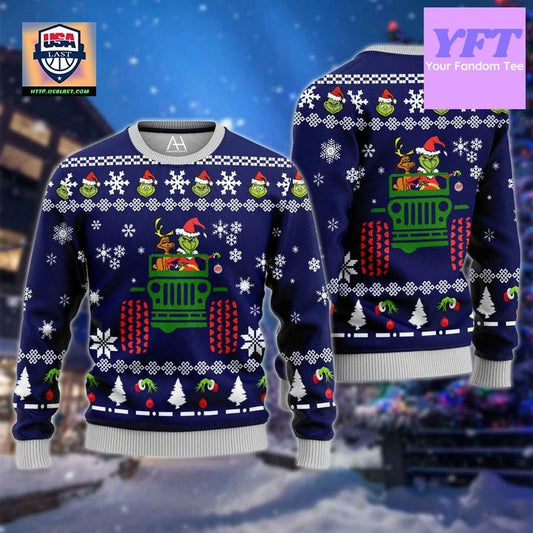With Dog Driving Jeep Jeep The Grinch 3d Ugly Christmas Sweater ? Usalast