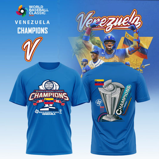 World Baseball Classic x Venezuela Champions Limited Edition 2026 Tshirt Blue Navy | GT52 Moonbestprint