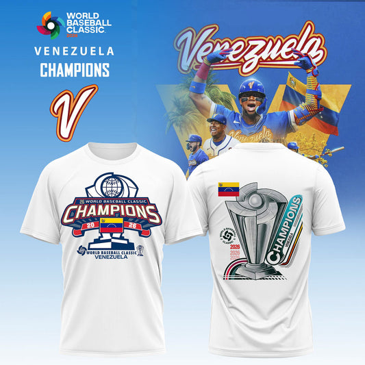 World Baseball Classic x Venezuela Champions Limited Edition 2026 Tshirt White | XB24 Moonbestprint