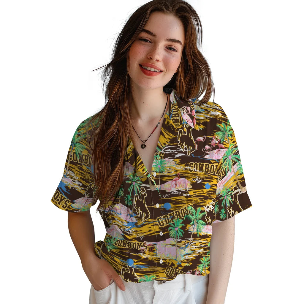 Wyoming Cowboys Flamingo Retreat 2026 Hawaiian Shirt – Moonbestprint