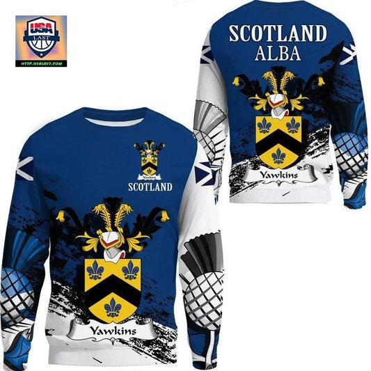 Yawkins Scottish Family Crest Scotland Special Sweater A7 ? Usalast