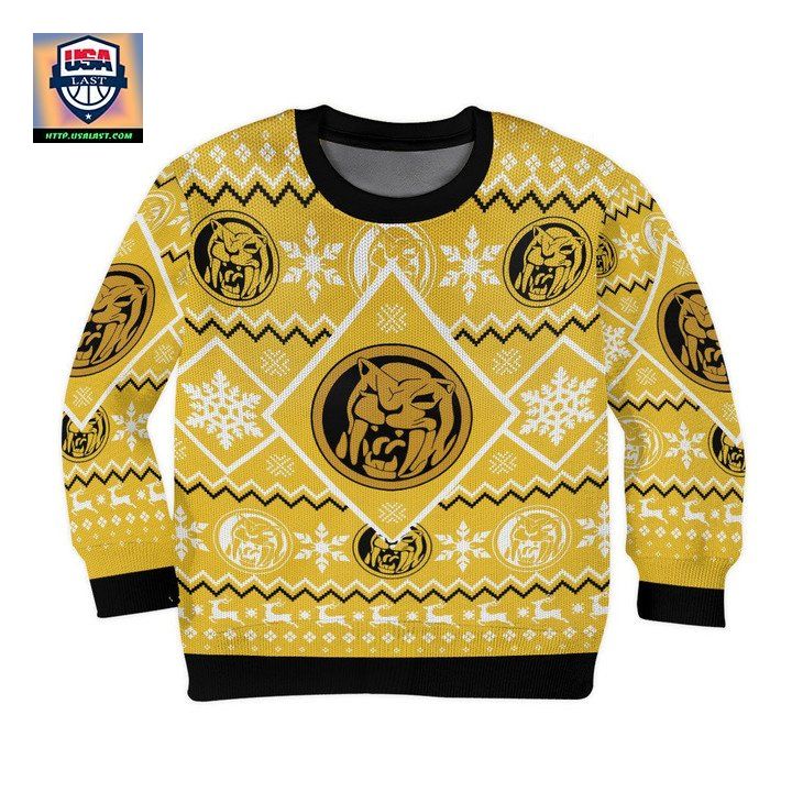 Yellow Mighty Morphin Power Ranger Christmas Sweater ? Usalast