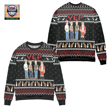 YEP Cartoon Graphics Snowflake Pattern Ugly Christmas Sweater ? Black ? Usalast