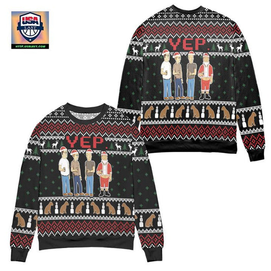 YEP Cartoon Graphics Snowflake Pattern Ugly Christmas Sweater ? Black ? Usalast