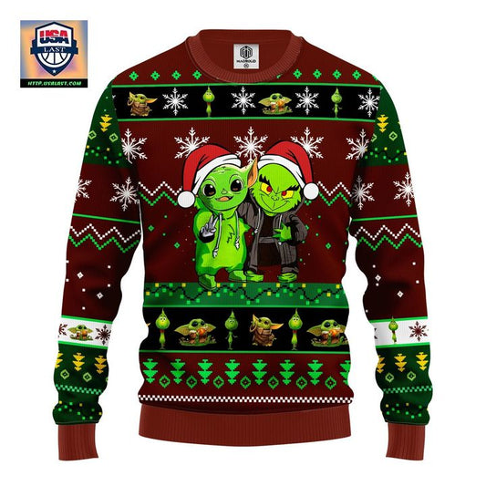 Yoda And Grinch Ugly Christmas Sweater Brown Green 1 Amazing Gift Idea Thanksgiving Gift ? Usalast