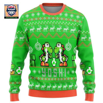 Yoshi Super Mario Green Christmas Sweater ? Usalast