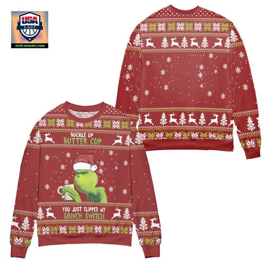 You Just Flipped My Grinch Switch Ugly Christmas Sweater ? Red ? Usalast